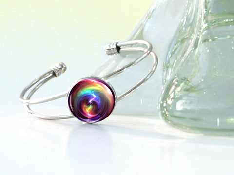 Chakra Bracelet, Rainbow Artwork with Positive Energy - "Chakra Swirl"