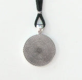 Throat Chakra Swirl Necklace, Reiki Energy Pendant, Abstract Metaphysical Artwork