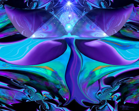 Reiki Wall Decor Teal Purple Energy Art