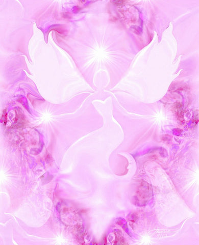 Reiki Energy Art Pink Wall Decor Healing Art