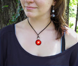 Red Root Chakra Necklace, Crimson Starburst Pendant, Reiki Energy Artwork, Meditation Tool