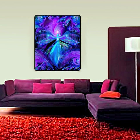 Third Eye Art, Purple Wall Art, Psychedelic Tapestry, Chakra Art, Reiki Healing, "The Seer"  40" x 50"