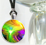 Abstract Reiki Chakra Angel Art Pendant