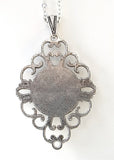 Diamond Shaped Chakra Necklace, Rainbow Angel Wings Artwork, Energy Jewelry -  "Chakra Heart"