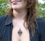 Diamond Shaped Chakra Necklace, Energy Art Jewelry - "Chakra Balance"