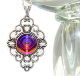 diamond shaped fancy necklace featuring chakra art by Primal Painter