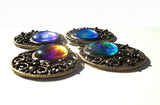 Chakra Art Earrings, Handcrafted Jewelry with Rainbow Energy Art - "Chakra Alignment"