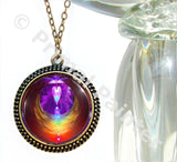 angel wings chakra art by Primal Painter and featured in a necklace