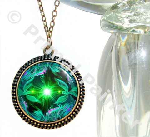 Mini Malachite Heart Necklace With Diamonds - KAMARIA