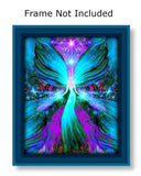 Blue Angel Artwork, Inspirational Wall Decor, Reiki Energy Print - "Lightworker"