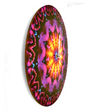 Purple Mandala Round Wood Wall Clock, Sacred Geometry Home Decor - "Violet Flame Mandala"