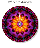 Purple Mandala Round Wood Wall Clock, Sacred Geometry Home Decor - "Violet Flame Mandala"