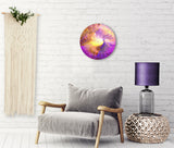 Pastel Wood Wall Clock, Functional Art, Colorful Home Decor - "The Clearing"