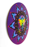 Large Wood Wall Clock, Rainbow Angel Art Home Decor - "Centered Mandala"