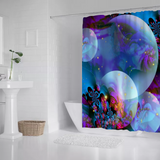 Waterproof Artsy Shower Curtain, Unique Fantasy Art Bathroom Decor - "Spirit Orbs"