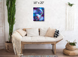 Violet Blue Stretched Canvas Wall Decor, Dreamscape Fantasy Art - "Spirit Orbs"