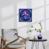 Purple Angel Art Wood Wall Clock, Mandala Home Decor, Metaphysical Artwork  - "The Seer"