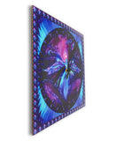 Purple Angel Art Wood Wall Clock, Mandala Home Decor, Metaphysical Artwork  - "The Seer"