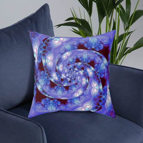 Purple Fibonacci Spiral Suede Throw Pillow, Colorful Home Decor, Sacred Geometry Art