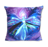 Purple Fibonacci Spiral Suede Throw Pillow, Colorful Home Decor, Sacred Geometry Art