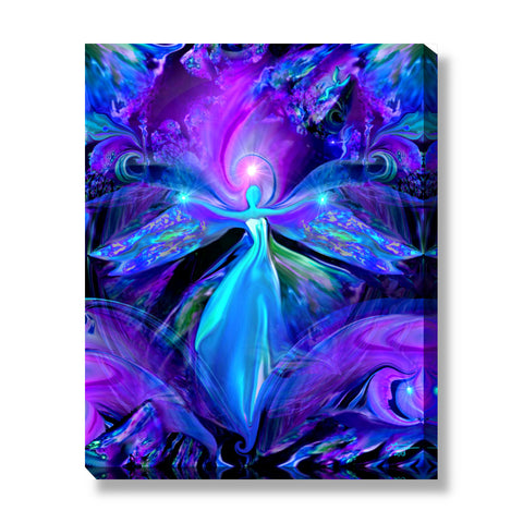 Purple Wall Decor, Stretched Canvas Art Print, Third Eye Chakra Art - "The Seer"