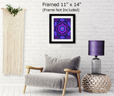 Purple Mandala Chakra Art, Sacred Geometry, Meditation Intuition - "Third Eye Spiral"