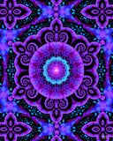 Purple Mandala Chakra Art, Sacred Geometry, Meditation Intuition - "Third Eye Spiral"