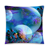 Decorative Art Throw Pillow, Custom-Printed Home Decor, Reiki Meditation Aide-"Spirit Orbs"