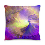 Pastel Angel Throw Pillow, Custom-Printed Reiki Decor - "The Clearing"
