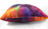Rainbow Fairy Art Throw Pillow, Colorful Soft Home Decor, Uplifting Energy Art Pillowcase- "The Gift"