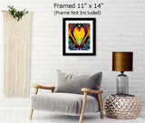 Rainbow Fractal Heart Photo Print, Angel Metaphysical Art Wall Decor - "Universal Love"