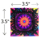 Unique Mandala Night-light, Freestanding or Plug-in Decorative Lighting, 3D Framed Art- "Violet Flame Mandala"