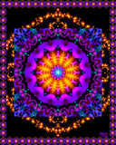 Sacred Geometry Greeting Card, Abstract Art Notecard, Thank You Card - "Violet Flame Mandala"
