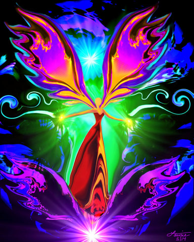 Spiritual Chakra Energy Angel Art "Angel of the Violet Flame"